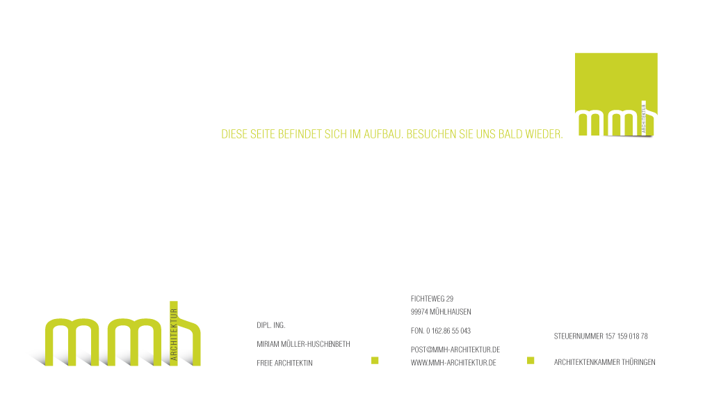 Dipl. Ing. Miriam Müller-Huschenbeth | Freie Architektin | 99974 Mühlhausen